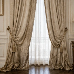 Before Luxury Drapes Cleaning